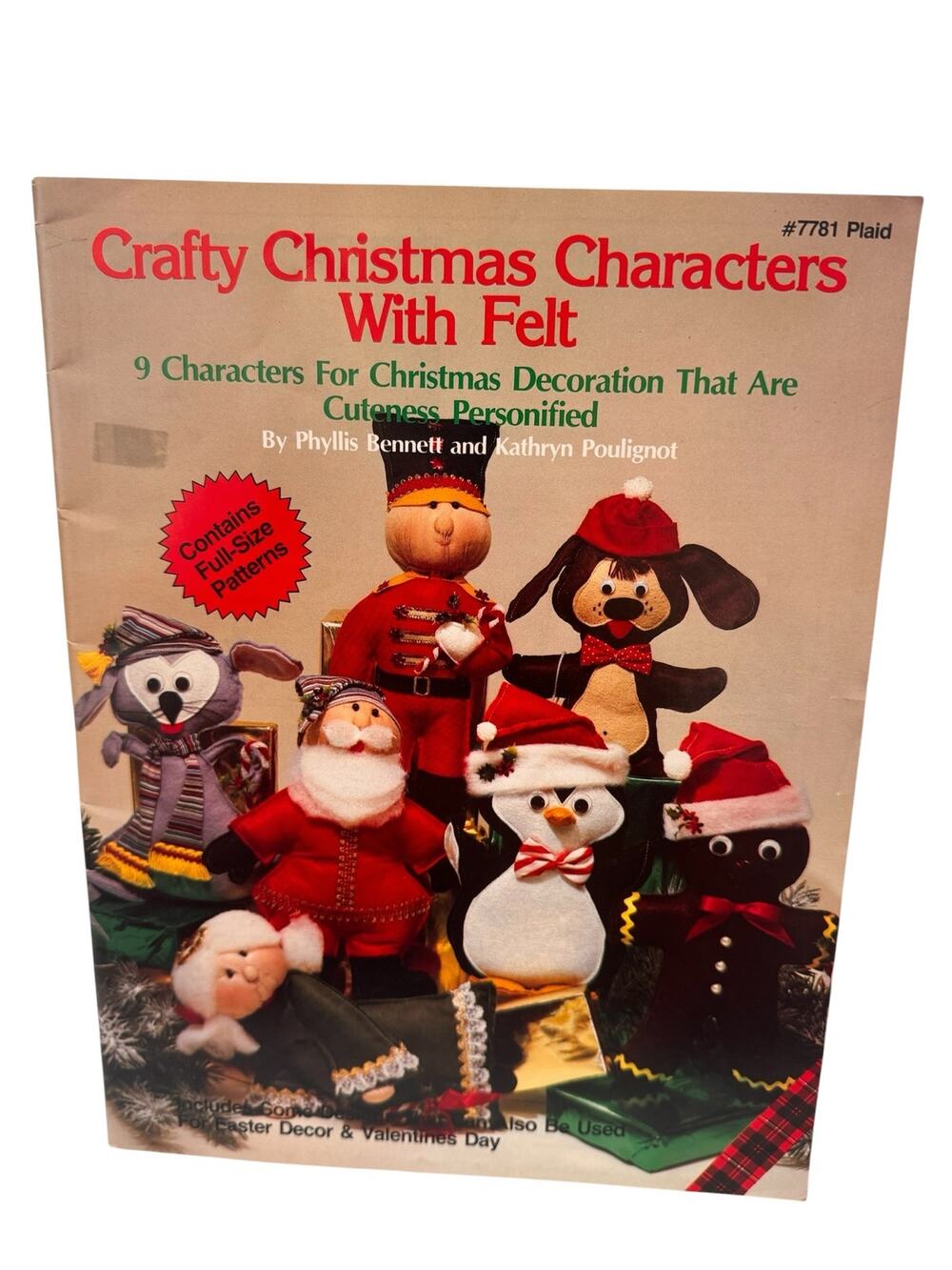 Vintage Crafty Christmas Characters with Felt Pattern Booklet 1984 9 Designs